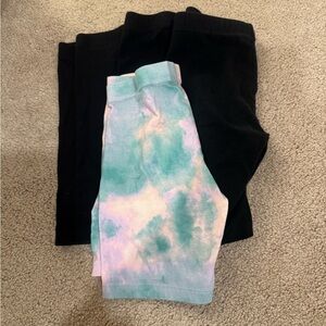 Bundle of 4 Girls Black & Pastel Tie Dye Biker Shorts Size M 7/8